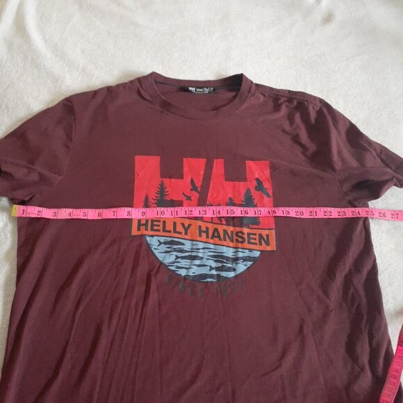 Helly Hansen Men's Size 2XL Burgundy Forest Graphic Crew Neck T-Shirt - Picture 9 of 10